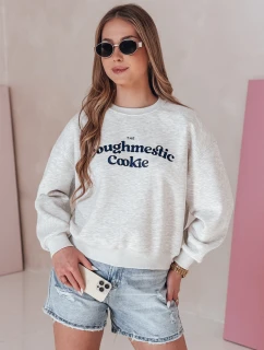 Dámska nadrozmerná mikina s potlačou COOKIES svetlo sivá FashionStreet BY1444