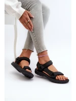 Lekkie Sportowe Sandały Damskie Czarne Lumeria Lekkie Sportowe Sandały Damskie Czarne Lumeria