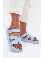 Gumowe Klapki Damskie Z Paskiem Niebieskie Tavirae
