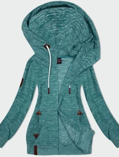 Dámska tyrkysová melanžová fleecová mikina (2310)