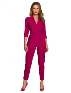 S316 Overal so šálovým golierom - slivka