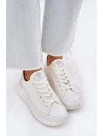 Trampki Damskie Z Haftem Na Platformie Lee Cooper LCW-25-31-3465L Białe