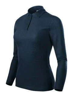 Dámska polokošeľa Pique Polo LS tmavomodrá