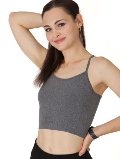 Dámsky krátky top BECROP sivý - Goldbee