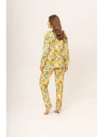 Dámske pyžamo 175/106 žlté vzor listy - Karol Dámske pyžamo 175/106 žlté vzor listy - Karol