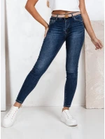 Dámske skinny džínsy s vysokým pásom modré FashionStreet UY2793 Dámske skinny džínsy s vysokým pásom modré FashionStreet UY2793