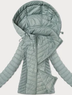 Ľahká dámska bunda v mätovej farbe s odnímateľnou kapucňou J Style (16M9230-156)