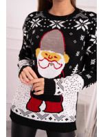 Vianočný sveter so Santa Clausom čierny