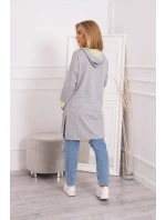 Dvojfarebná bunda s kapucňou žltá+sivá