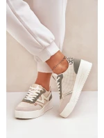 Buty Sportowe Damskie Na Platformie Panterka Zielone Lorori