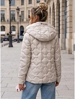 Dámska prešívaná prechodová bunda s kapucňou, svetlošedá, FashionStreet TY5884 Dámska prešívaná prechodová bunda s kapucňou, svetlošedá, FashionStreet TY5884