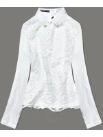 Elegantná blúzka v ecru farbe s golierom (8522/3) Elegantná blúzka v ecru farbe s golierom (8522/3)