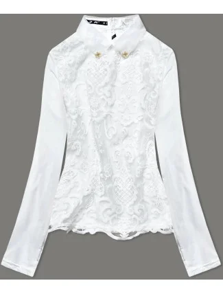 Elegantná blúzka v ecru farbe s golierom (8522/3) Elegantná blúzka v ecru farbe s golierom (8522/3)