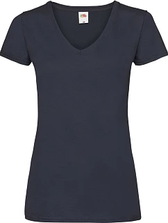 Fruit of the Loom Lady-Fit Valueweight V-Neck T Dámske tričko s výstrihom do V 16.1398 tmavomodrá
