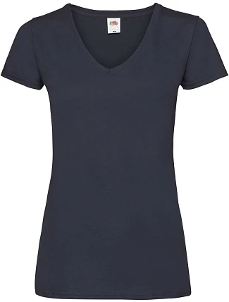 Fruit of the Loom Lady-Fit Valueweight V-Neck T Dámske tričko s výstrihom do V 16.1398 tmavomodrá