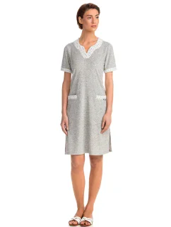 Vamp - Pohodlné jednofarebné froté šaty 14535 - Vamp