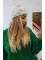 Čiapka s mohérom Leopard K233 biela