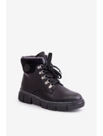 Damskie Ocieplane Botki Trapery Na Zamek Czarne Mevanisa