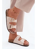 Dámské pantofle s kovovými ozdobami Zlaté Dobby