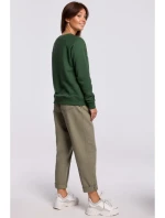 B167 Sveter s prednou potlačou - zelená tráva