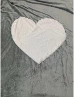 Semišová deka so srdcom sivá - Noidinotte Semišová deka so srdcom sivá - Noidinotte