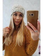 Dámska čiapka Eliza K205 ecru+grey