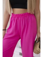 Nohavice so širokými nohavicami ružové Nohavice so širokými nohavicami ružové