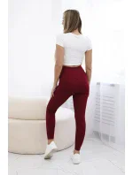 Pruhované legíny Burgundy