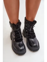 Ocieplane Botki Trapery Na Zamek Z Eko Skóry Czarne Willatta