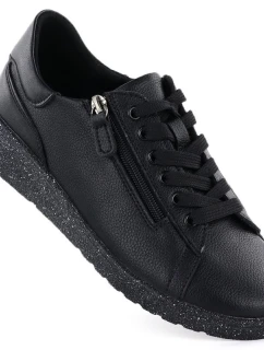 Dámske vyvýšené kožené poltopánky čierne Jezzi 138