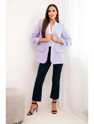 Bunda s klopami elegantná svetlofialová Bunda s klopami elegantná svetlofialová