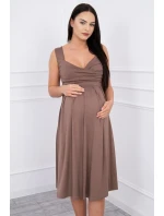 Šaty so širokými ramienkami cappuccino