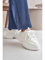 Sneakersy Damskie Na Masywnej Podeszwie Białe Nevela