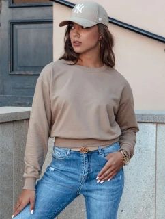 CASUALVIBE dámska klasická mikina svetlohnedá FashionStreet BY1302