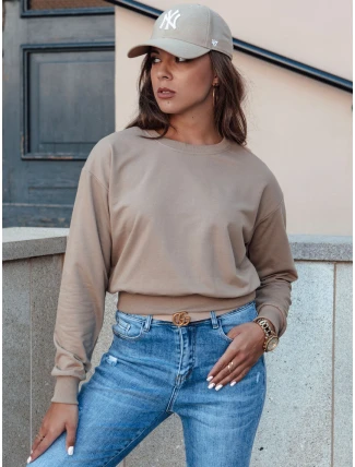 CASUALVIBE dámska klasická mikina svetlohnedá FashionStreet BY1302