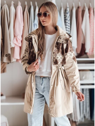 Dámska prechodná bunda parka FERIPARKA tmavo béžová FashionStreet TY4876 Dámska prechodná bunda parka FERIPARKA tmavo béžová FashionStreet TY4876