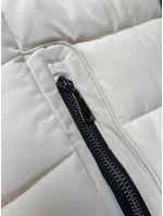 Prešívaná prechodná bunda s kožušinou na kapucni S'west ecru (B8301-26) Prešívaná prechodná bunda s kožušinou na kapucni S'west ecru (B8301-26)