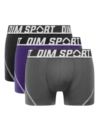 Pánske športové boxerky 3 ks DIM SPORT MICROFIBRE BOXER 3x - DIM SPORT - šedá