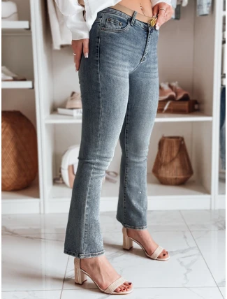Dámske džínsy do zvonu so zirkónmi BLINKFIT modré FashionStreet UY2449