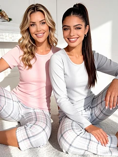 Pyžamo Donna Dani Long Pink, s dlhými rukávmi, veľkosti S–XL