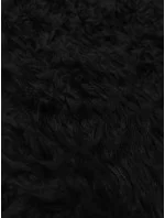 Čierna kožušinová vesta s dlhými vlasmi (1402)