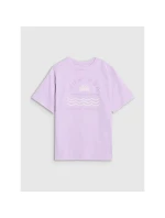 Dievčenské tričko oversize s potlačou 4F 4FJWSS25TTSHF1870-52S