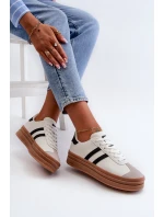 Sneakersy Damskie Na Platformie Białe Egelia