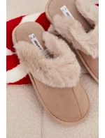 Dámské pantofle s kožešinou béžové Carisse