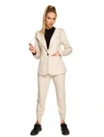 Dámska bunda s kapucňou a jedným gombíkom M691 sand - MOE Dámska bunda s kapucňou a jedným gombíkom M691 sand - MOE