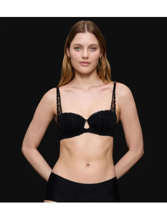 Dámska podprsenka Body Make-Up Illusion Lace Dirndl Bra - BLACK - black 0004 - TRIUMPH