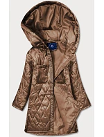 Dámska prešívaná bunda s kapucňou Oversized Brown (ag5-010) Dámska prešívaná bunda s kapucňou Oversized Brown (ag5-010)