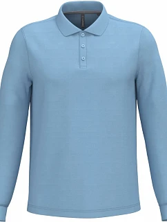 Kariban K 243 Pánske polo tričko s dlhým rukávom z piké 20.K243 sky blue
