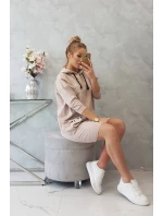 Béžové šaty s kapucňou Béžové šaty s kapucňou