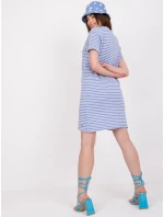 Šaty D16054M30315A bielej a modrej